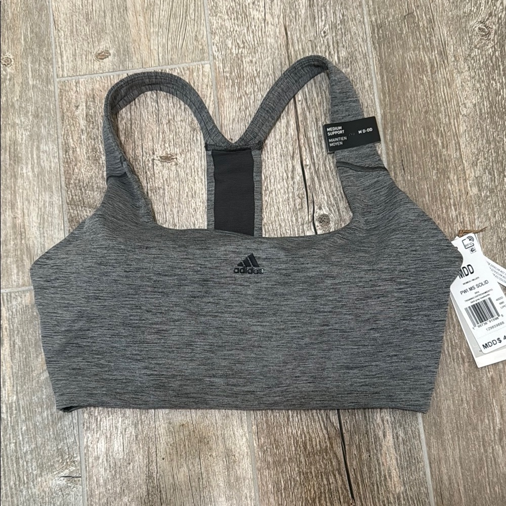 NWT Adidas Gray Size Medium Sports Bra with Racerback